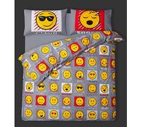 Intimates King Size Bed Duvet Cover Bedding Set Smiley Face Emoticons Easy Care Polycotton