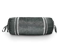 Intimates Luxury Crushed Velvet Diamante Sparkle Bands Complete Bedding Set Duvet Cover and Pillowcase Set (Charcoal Grey, Filled Neck Roll)