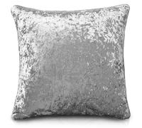 Intimates Luxury Crushed Velvet Plain Scatter Cushion - 43cm x 43cm - Silver