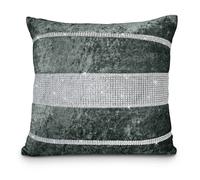 Intimates Luxury Crushed Velvet With 3 Tier Diamante Detail - 43cm x 43cm - Charcoal