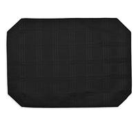 Intimates Luxury Jacquard Woven Wipeable Modern Table Dining Linen Cloths, Napkins, Table Runner (Black, 4 Pack Placemat)