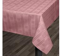 Intimates Luxury Jacquard Woven Wipeable Modern Table Dining Linen Cloths, Napkins, Table Runner (Blush Pink, 132x178cm (52x70in))