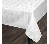 Intimates Luxury Jacquard Woven Wipeable Modern Table Dining Linen Cloths, Napkins, Table Runner (White, 152x229cm (60x90in))