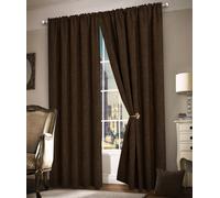 Intimates Luxury Plain Chenille Eyelet Curtains in Chocolate | Size: 381 cm width x 183 cm drop Intimates Chocolate 381 cm width x 183 cm drop