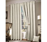 Intimates Luxury Plain Chenille Eyelet Curtains in Cream | Size: 168 cm width x 137 cm drop Intimates Cream 168 cm width x 137 cm drop