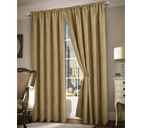 Intimates Luxury Plain Chenille Eyelet Curtains - Latte
