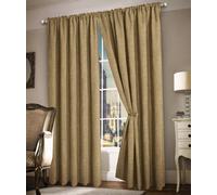Intimates Luxury Plain Chenille Eyelet Curtains - Latte