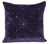 Intimates Luxury Soft Velvet Stud Gem Detail Cushion - 43cm x 43cm - Plum