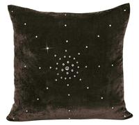 Intimates Luxury Soft Velvet Stud Gem Detail Cushion - 56cm x 56cm - Chocolate