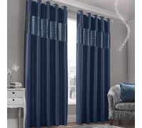 Intimates Luxury Sparkle Duvet Cover and Pillowcase Set Embossed Silver Foil Geometric Velvet Glitz Border (2 panels 66" x 90", Navy Blue)