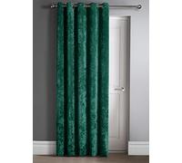 Intimates Luxury Thermal Crushed Velvet Ringtop Door Panel Curtain (Emerald Green, 46" Wide x 84" Drop Door Panel)
