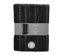 Intimates Luxury Thermal Embossed Crushed Velvet Leopard Pattern Ringtop Curtain Panel Door Curtain Lined (Black, 55" width X 72" drop)