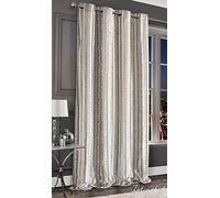 Intimates Luxury Thermal Embossed Crushed Velvet Leopard Pattern Ringtop Curtain Panel Door Curtain Lined (Cream, 55" width X 54" drop)