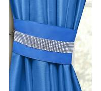 Intimates Manhattan Faux Silk Diamante Curtain Tieback Pair - Blue