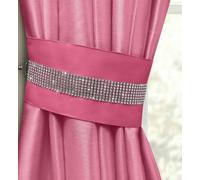 Intimates Manhattan Faux Silk Diamante Curtain Tieback Pair - Pink