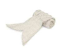 Intimates Mermaid Tail Blanket, Mermaid Sleeping Bag for Kids and Adults, Handmade Knitted Mermaid Tail Blanket, Birthday Xmas Gifts for Her 70x180cms (Cream)