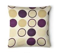 Intimates Modern Contrast Textured Circle Large Scatter Cushion - 56cm x 56cm - Aubergine