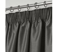 Intimates Modern Ring Top Curtains, Ready-Made High-Quality Faux Silk, Machine Washable, Energy-Saving Living Room Curtains - Charcoal