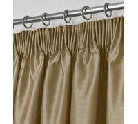 Intimates Modern Ring Top Curtains, Ready-Made High-Quality Faux Silk, Machine Washable, Energy-Saving Living Room Curtains - Latte