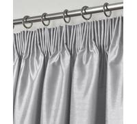 Intimates Modern Ring Top Curtains, Ready-Made High-Quality Faux Silk, Machine Washable, Energy-Saving Living Room Curtains - Silver