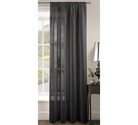 Intimates Plain Voile Woven Slot Top Premium Sheer Voile Panel - Internal Door Curtains, Patio Door Curtains, Privacy Window Voiles (Black, 59" Width x 48" Drop)
