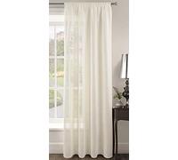 Intimates Plain Voile Woven Slot Top Premium Sheer Voile Panel - Internal Door Curtains, Patio Door Curtains, Privacy Window Voiles (Cream, 59" Width x 48" Drop)