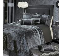 Intimates Rienzo Crushed Velvet Diamante Duvet Cover & Pillowcase Set - Charcoal - Single