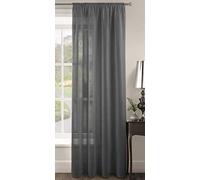 Intimates Riva Plain Woven Slot Top Voile Curtain Panel (Charcoal, 59" W x 90" D)