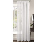 Intimates Riva Plain Woven Slot Top Voile Curtain Panel (White, 59" W x 54" D)