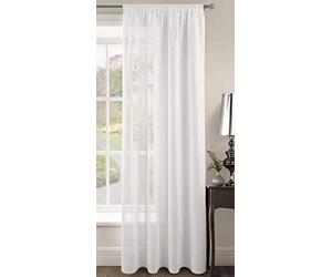 Intimates Riva Plain Woven Slot Top Voile Curtain Panel (White, 59" W x 54" D)