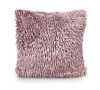 Intimates Soft Suede Shaggy Chenille Scatter Soft Decorative Square Throw Pillow Cover Cushion Covers Pillowcase (Blush Pink, 2 x Filled Cushions)