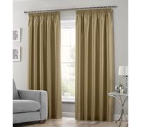 Intimates Solid Window Treatment Luxury Faux Silk Pair of Faux Silk Curtain Panels Fully Lined Pencil Pleated (Beige/Latte, 66" Width x 54" Drop)