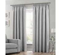Intimates Solid Window Treatment Luxury Faux Silk Pair of Faux Silk Curtain Panels Fully Lined Pencil Pleated (Silver Grey, 66" Width x 72" Drop)