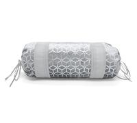 Intimates Sparkle Velvet Filled Neck Roll matches Comforter all seasons Scatter Decorative Filled Cushion Oblong Round Pillow - Silver Grey
