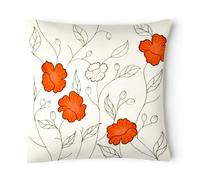 Intimates Stunning Applique Embroidered Floral Cushion - 56cm x 56cm - Orange