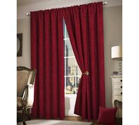 Intimates Thermal Blackout Curtains In Heavy Chenille - Ring Top, Energy Efficient & Soundproof Drapes For Living Room - Wine