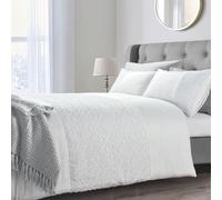 Intimates Tufted Design Duvet Cover & Pillowcase Set Luxury Style Bedroom Decor Made From Durable, Machine Washable Home Textiles - White