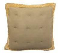 Intimates Velvet Edge Luxury Cushion, Soft Velvet Square Sofa Cushion With Zip Closure, Stylish Modern Decor - Cream