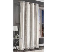 Intimates Velvet Jacquard Ring Top Curtains - Thermal - Soft Texture, Durable Weave, Machine Washable Home Decor - Cream