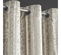 Intimates Velvet Jacquard Ring Top Curtains - Thermal - Soft Texture, Durable Weave, Machine Washable Home Decor - Natural