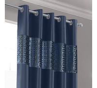 Intimates Vera Faux Silk Crushed Velvet Ready Made Eyelet Curtains in Navy | Size: 168 cm width x 229 cm drop Intimates Navy 168 cm width x 229 cm drop