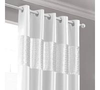 Intimates Vera Faux Silk Crushed Velvet Ready Made Eyelet Curtains in White | Size: 168 cm width x 229 cm drop Intimates White 168 cm width x 229 cm drop