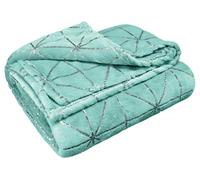 Intimates Vera Foil Printed Geometric Throw - 145cm x 200cm - Blue