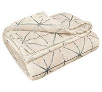 Intimates Vera Foil Printed Geometric Throw - 145cm x 200cm - Cream