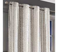 Intimates Verity Crushed Velvet Embossed Ready Made Eyelet Curtains in Cream | Size: 140 cm width x 137 cm drop Intimates Cream 140 cm width x 137 cm drop