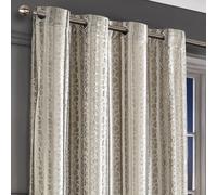 Intimates Verity Crushed Velvet Embossed Ready Made Eyelet Curtains in Natural | Size: 140 cm width x 183 cm drop Intimates Natural 140 cm width x 183 cm drop