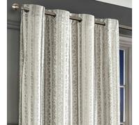 Intimates Verity Crushed Velvet Ready Made Eyelet Curtains - 140cm x 137cm - Cream