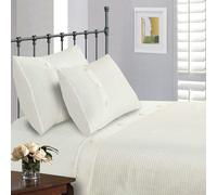 Intimates Waffle Button Duvet Cover & Pillowcase Set - White - Super King