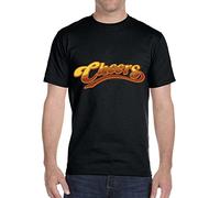 INTIMO Cheers Mens' TV Show '80s '90s Logo Icon Funny Bar Crewneck T-Shirt (Small) Black