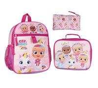 INTIMO Cry Babies Magic Tears Characters Unicorn 3 PC Backpack Lunch box Pencil Pouch Set 12"